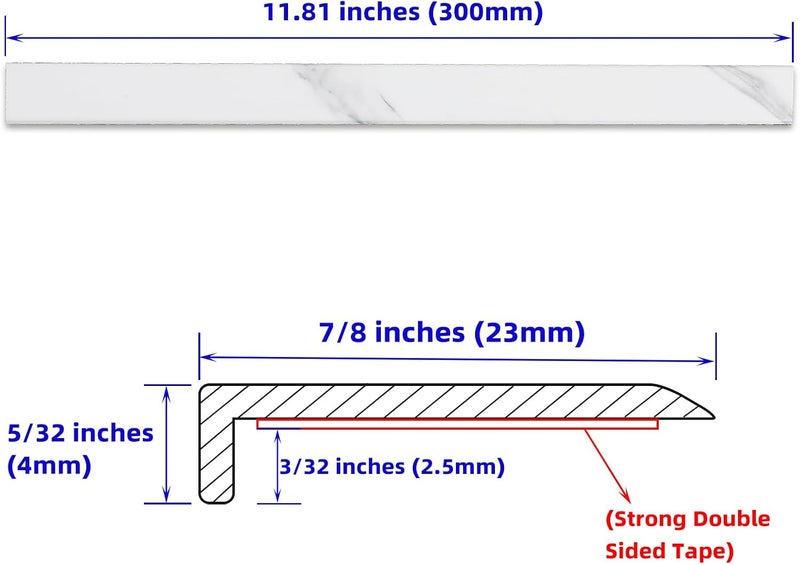 Tilingview 10 Pcs Peel and Stick Tile Trim Edge, Self-Adhesive 12" PVC Molding Edging for Kitchen Backsplash (Marble) - Image 5
